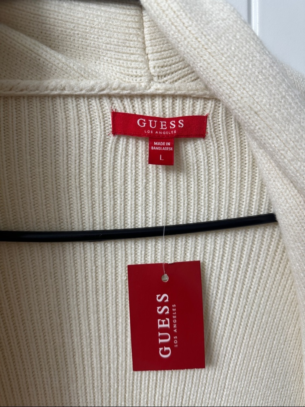 Guess Cream Rib-Knit Open Cardigan - Picture 2 of 3
